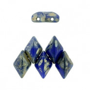 Matubo GemDuo Beads 8x5mm Opaque blue - silver picasso